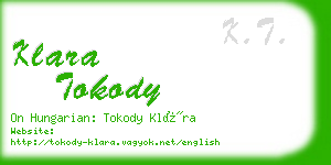 klara tokody business card